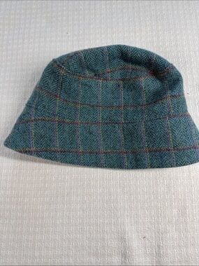 Donegal Design wool turquoise plaid bucket hat made in Ireland